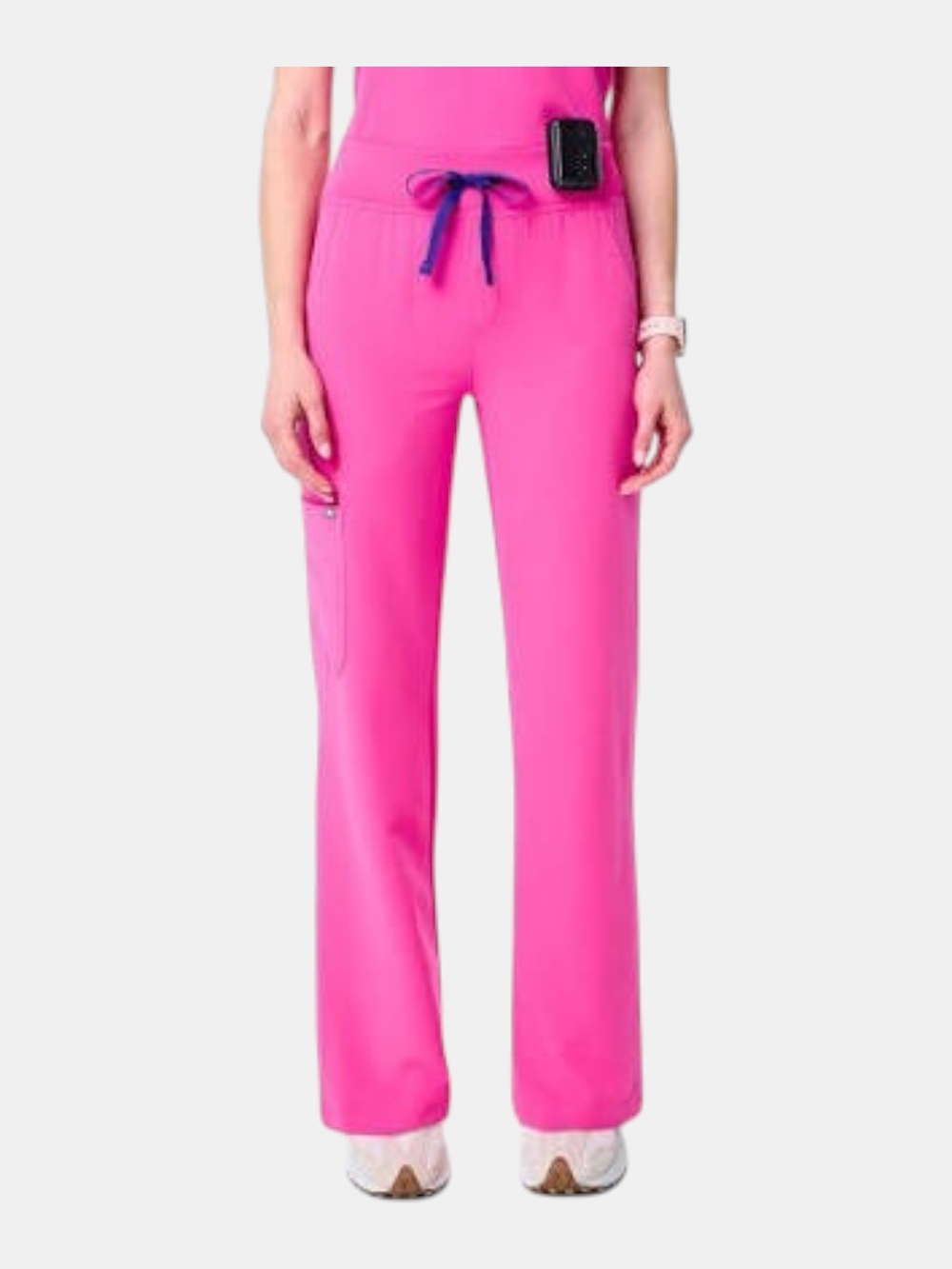 Figs Rapid Response Pink Isabel High-Rise Wide-Leg Scrub Pant